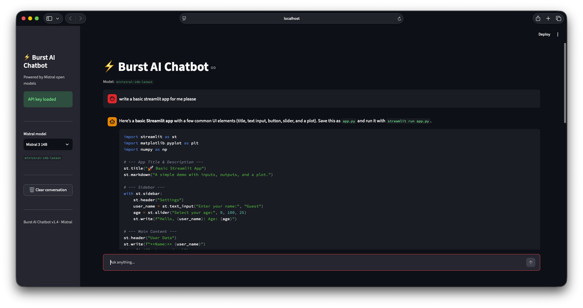 Burst AI Chatbot